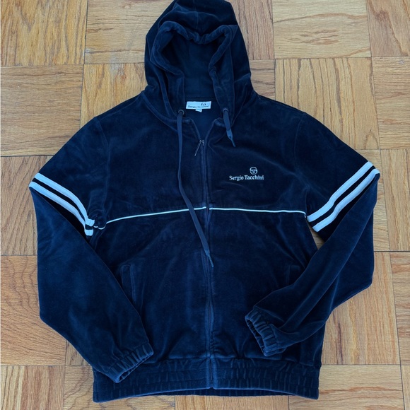 Sergio Tacchini Other - Sergio Tacchini vintage Scopeto Full-Zip Velour Hoodie & pant navy blue 2piece